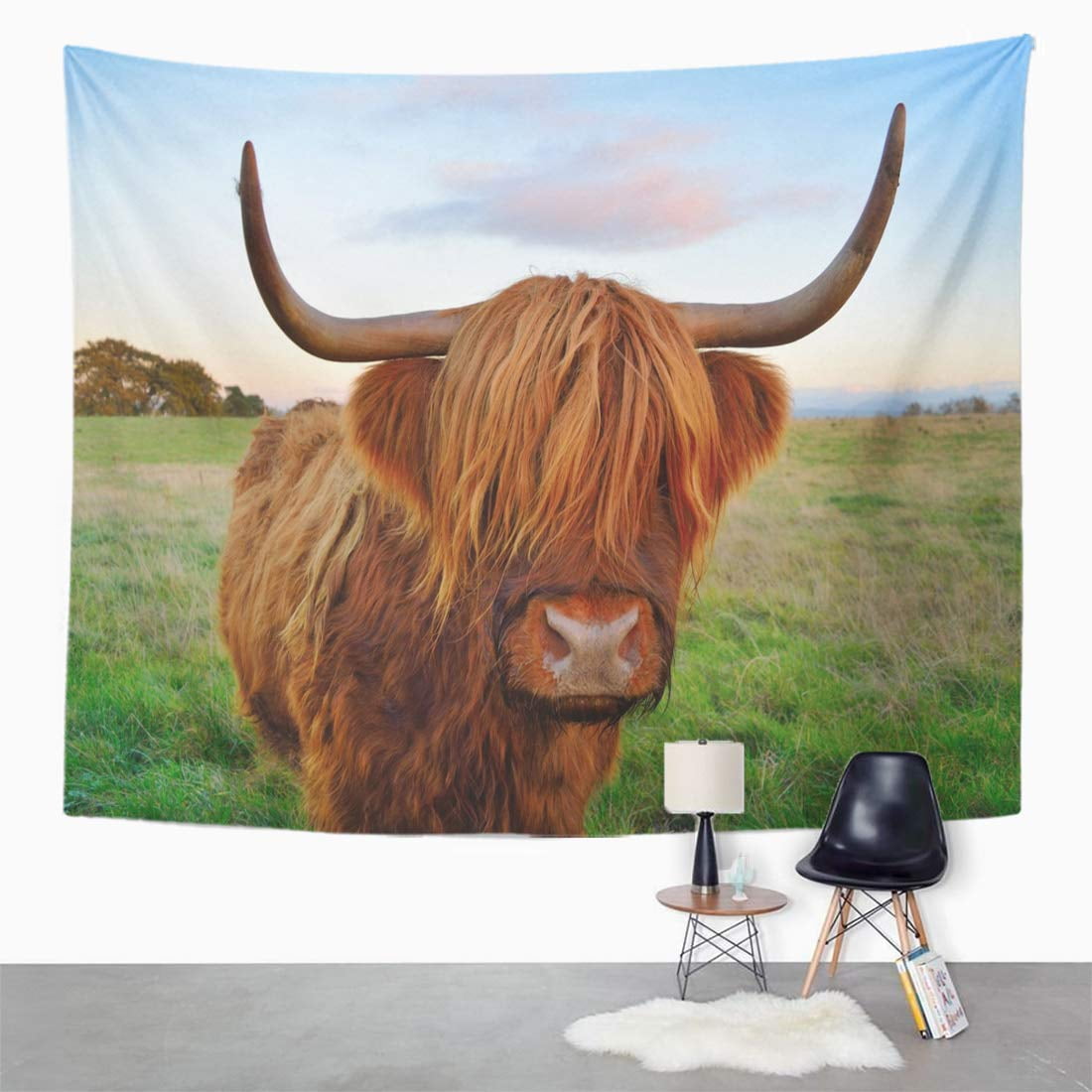 Zealgned Brown Scottish Highland Cattle Red Agriculture Beef Breed Cow Wall Art Hanging Tapestry Home Decor For Living Room Bedroom Dorm 60x80 Inch Walmart Com Walmart Com