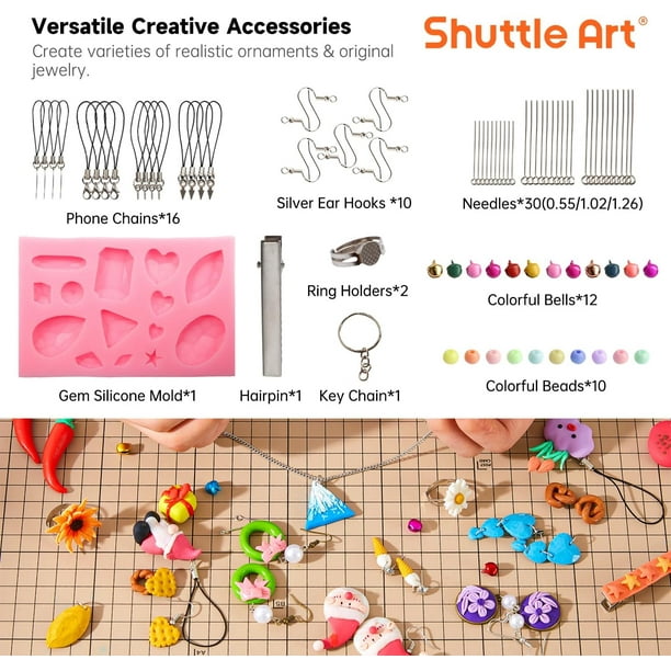 Shuttle Art Polymer Clay - 57 Colors, Oven Bake, Sculpting Tools