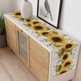 thumbnail image 4 of Sunflower Table Runner - 70 Inch Long, Kitchen Dining Table Runner Dresser Scarves, Yellow Floral Pastoral Botanical Leaves Rustic Farmhouse Decor for Coffee Tables Wedding Party Banquet, 4 of 8