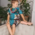 thumbnail image 4 of Balery Whimsical Cats and Flowers Scene Conjunto de Pijama Infantil de Manga Corta con Estampado – Ropa de Dormir de Algodón Suave-Large, 4 of 6