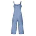 thumbnail image 3 of Women's Casual Loose Wide Leg Jumpsuit Tie Strap Sleeveless Pocket Romper, 3 of 6