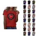 thumbnail image 1 of T-shirts de la Saint-Valentin pour Femmes 2026 Mode Manches Courtes Col Rond Cœur Graphique, 1 of 4