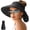 Black, variant on Sun Hats for Women Wide Brim Roll-Up Beach Ponytail Hat Packable Foldable Travel Straw Visor