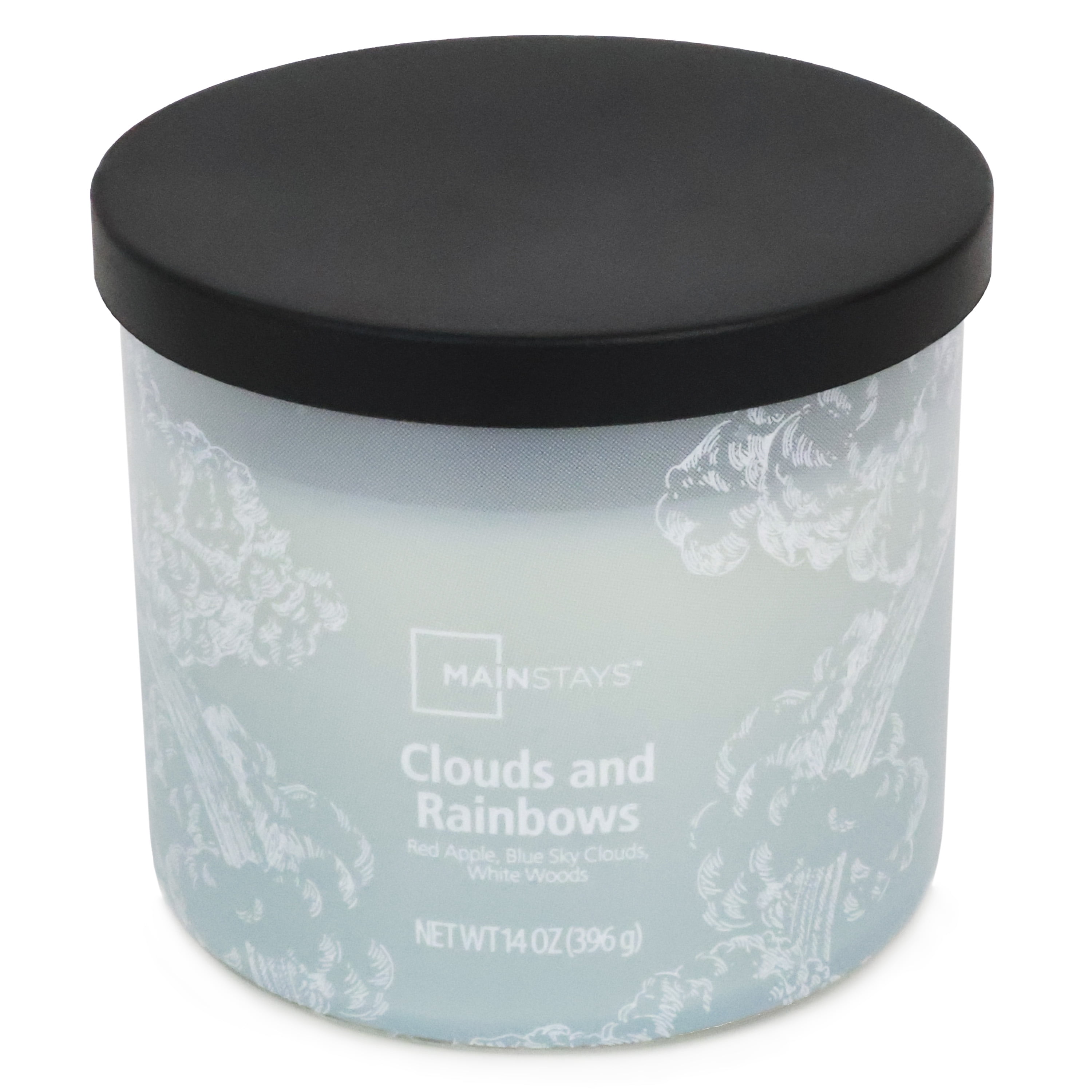 (4 pack) Mainstays 3-Wick Wrapped Clouds & Rainbows Scented Candle, 14 oz