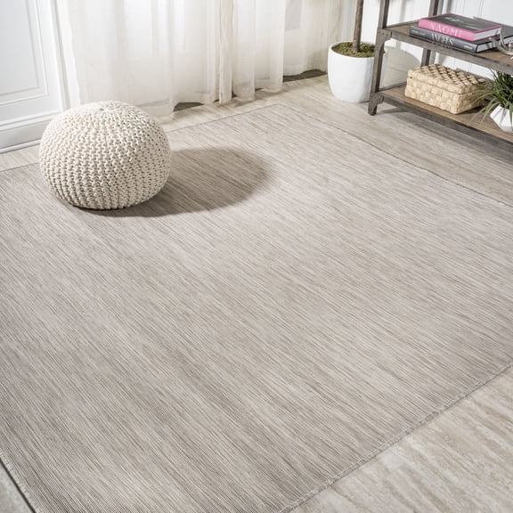 JONATHAN Y TUSCAN SUN 6' Square Area Rug, Ethan Flatweave - Light Gray, TSN100E-6SQ