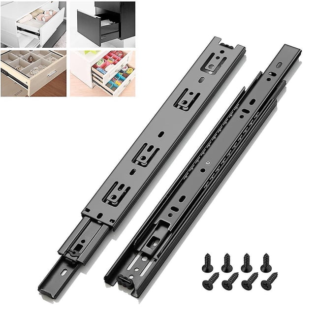 1 par de correderas para cajones, capacidad de carga de hasta 45 kg, con rodamiento de bolas, extensión de 400 mm