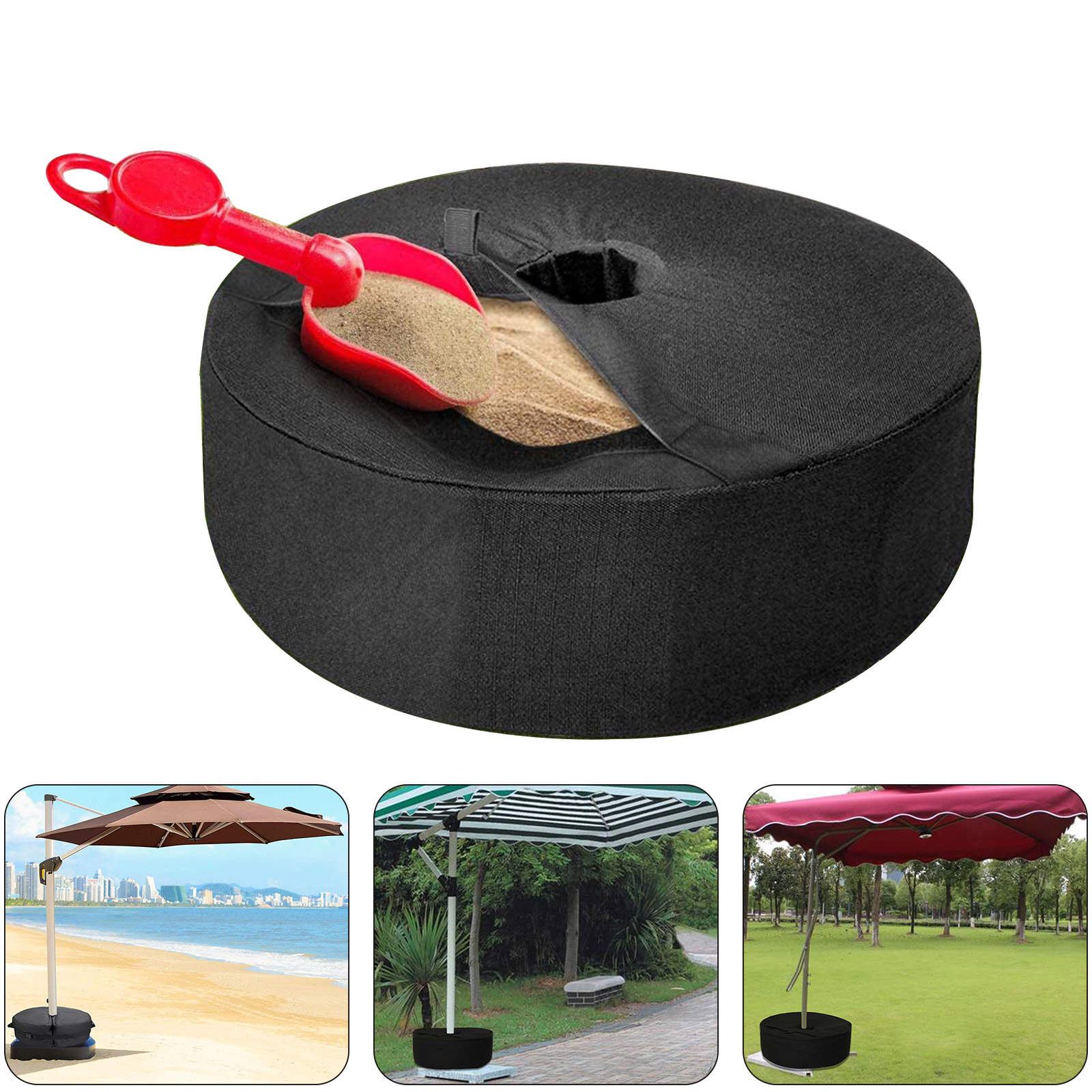 Garden46 x 46 x 15cm Bicherub Upgrade 600D Patio Umbrella Base Sandbag Parasol Base Weights Sandbags Waterproof Sandbags at the bottom of the parasol for Outdoor Patio,Beach
