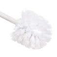 thumbnail image 3 of Basics Toilet Brush and Holder Set, Heavy-Duty Bristle Scrub Brushes with Non-Slip Handle, White, 4-Pack, 3 of 4