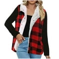 thumbnail image 2 of Aboser Plaid Sherpa Vest Womens Fluffy Fleece Jacket Sleeveless Warm Coat Trendy Checked Print Vests Casual Button Down Outerwear Lapel Coats with Pockets, 2 of 7