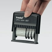 Trodat Printy 4817 Dial-a-Phrase Self-Inking Rubber Date Stamp - Black Ink Pad - 12 Popular Office Messages Included