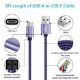 thumbnail image 4 of USB C Cable,SixSim USB A to USB C Cables 6ft 5pack Android Type C Charging Cords 3A Fast USB C Charger Cables Nylon Braided USB C Charging Cable USB to Type C Cable 6ft(Rose,White,Purple,Blue,Green), 4 of 7