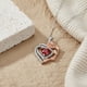 thumbnail image 4 of Collar de corazón y rosa para mujer, colgante de corazón rojo con gema sintética, regalo de joyería para esposa, novia, cumpleaños, aniversario, San Valentín., 4 of 7