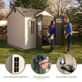 thumbnail image 4 of Lifetime Lockable DIY Polyethylene Storage Shed, 10' x 8', 71.25 sq. ft., Tan & Brown (60178), 4 of 12