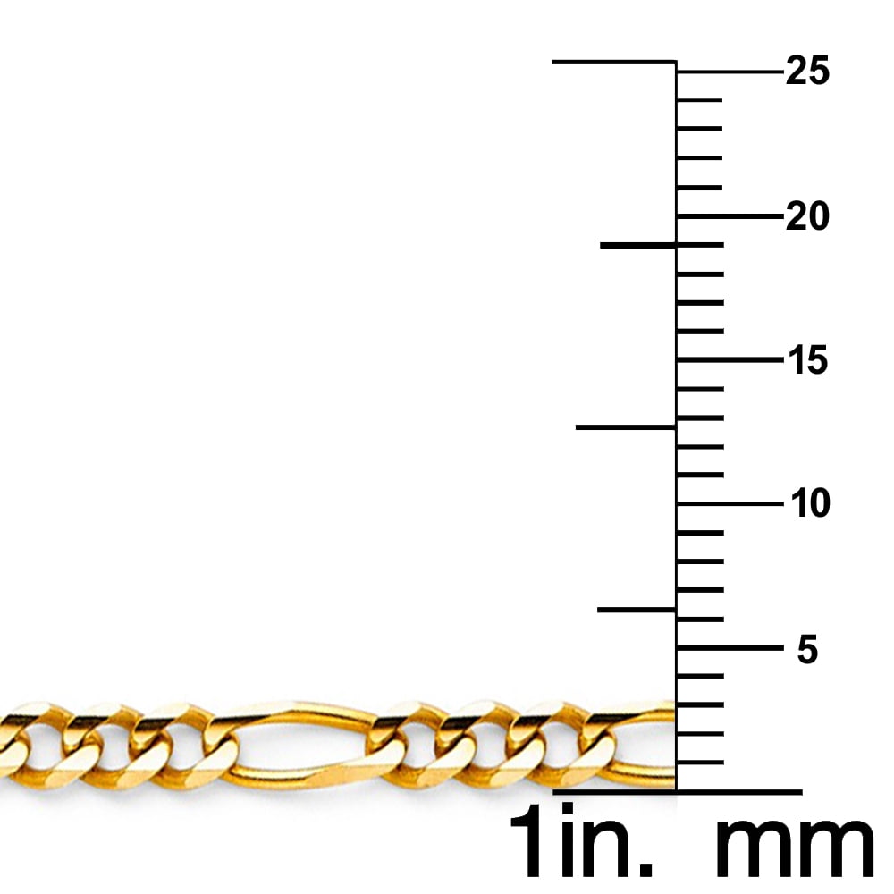 Dimaya Fine Jewelry 14K Yellow Gold 3.1-mm Regular Concave 3+1 Figaro Chain