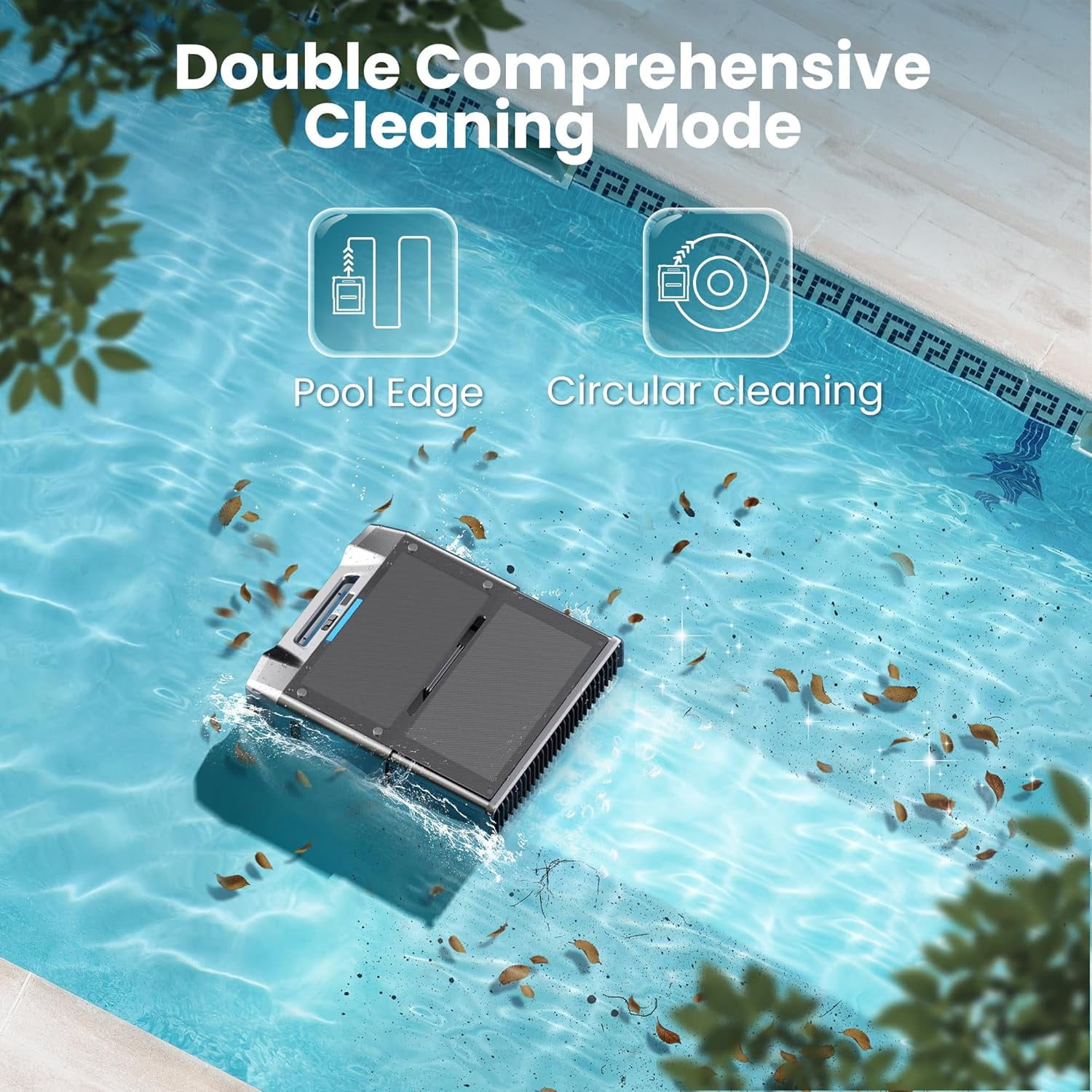 Upgraded Solar Pool Skimmer, Robotic Pool Surface Skimmer Cleaner with Remote Control -24 Hours Continuous Cleaning Smart Obstacle Avoidance