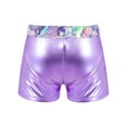 thumbnail image 2 of inhzoy Kids Girls Dance Shorts Metallic Printed Patchwork Gymnastic Athletic Boyshorts Bright Shadow Pink 6, 2 of 3