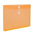 thumbnail image 1 of Zhuge Sobres expandibles de plástico tamaño legal con cierre de cordóns transparentes, organizador de documentos de proyectos de polietileno para y hogar, paquete de 12, color naranja, 1 of 4