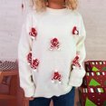 thumbnail image 4 of BLVB Ugly Christmas Sweater Women Crewneck Cute Knitted Sweater Pullover for Holiday Party Christmas Gifts for Women, 4 of 7