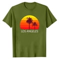 thumbnail image 5 of ibuvkizy Mens Graphic Tees Short Sleeve Crew Neck Casual Letter Print Summer Beach Vintage Hawaiian Vintage Pullover Army Green,L, 5 of 5