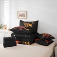 thumbnail image 6 of Homewish Ice Hockey Sports Bedding Comforter Set 7pcs for Kid, Sports Player Queen Bedding Sets, Black Orange Cartoon Theme Reversible Queen Sheet Sets, Luxury Bedroom Decor, 6 of 8