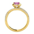 thumbnail image 4 of Mauli Jewels Rings for Women 0.90 Carat Diamond and Cushion Shaped Pink 4-prong 10K Yellow Gold, 4 of 7