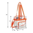 thumbnail image 2 of Eastsport Unisex Clear Stadium Approved Tote Orange, 2 of 8