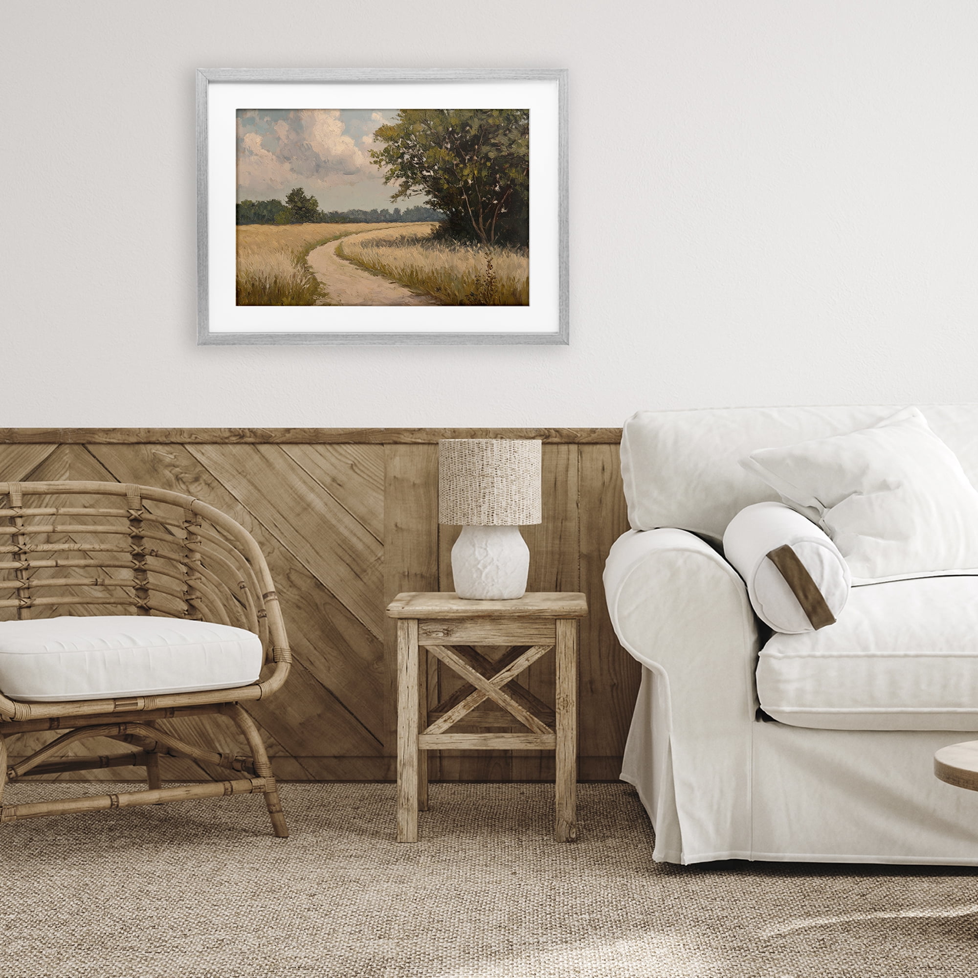 Stupell Industries Peaceful Thinking Path Gray Framed Print Under Glass, design by Petal Prints Design