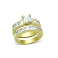 thumbnail image 2 of His Hers Yellow Gold Plated Stainless Steel Cz Wedding Ring Set, 2 of 7