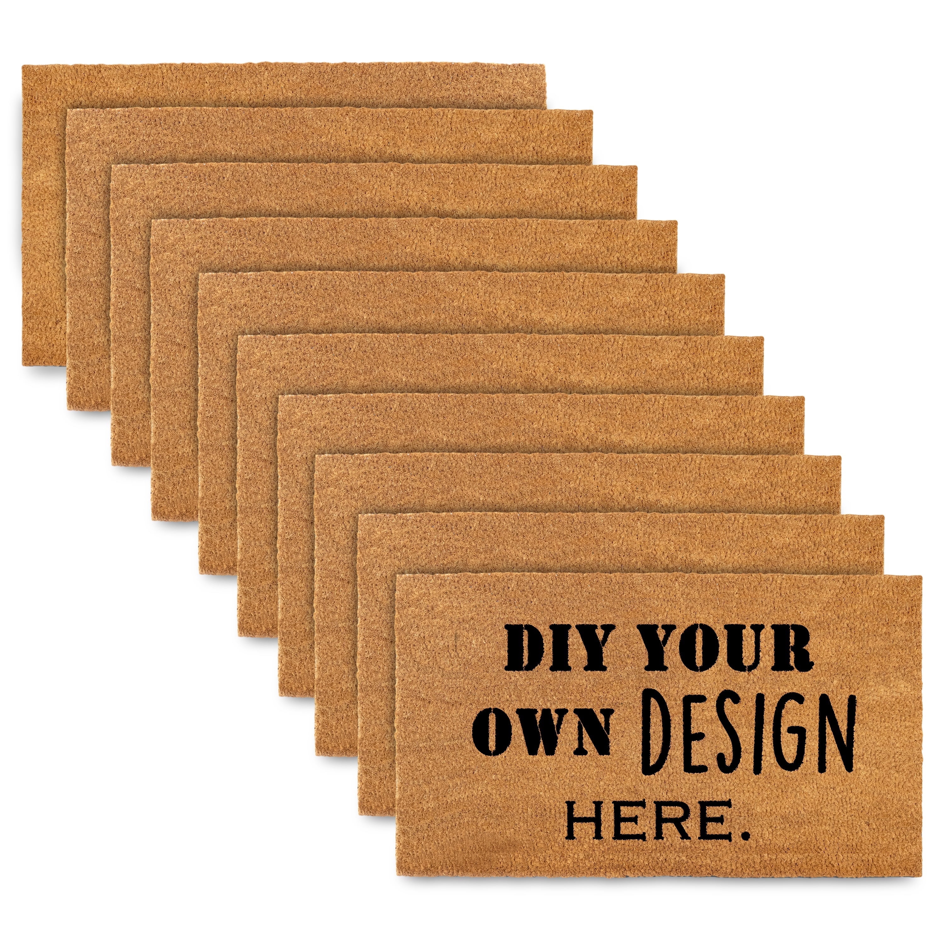 MAINEVENT Blank Coir Doormat 30x17 Inch Plain DIY Outdoor Welcome Mat for Outside 10pk