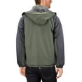 thumbnail image 2 of Men’s Quilted Lined Removable Hood Two Toned Zipper Puffer Lightweight Jacket (Green, L), 2 of 6