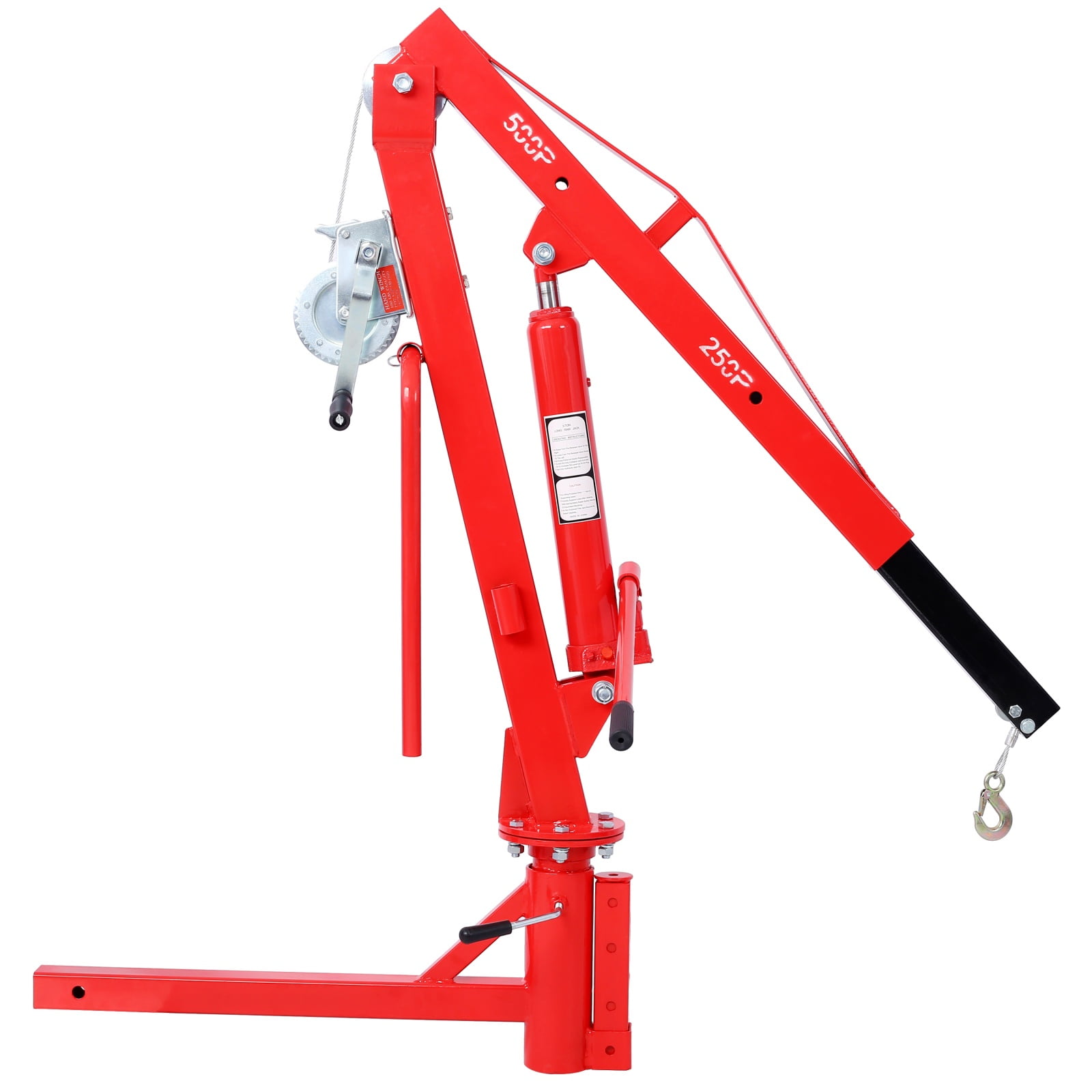 500LB Hydraulic Truck Crane, 2" Hitch Mounted PWC/Engine Hoist with Adjustable Boom (39.5"-54") for Loading Docks & Trailers