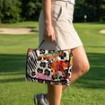 thumbnail image 3 of COEQINE Golf Cart Seat Cushion Cover, Portable Design Folds with Handle, Universal Fit 51.2x30.3", Quilted with 4 Pockets, for 2/4 Person Seats, Tropical Hibiscus Leaf Leopard Print, 3 of 8