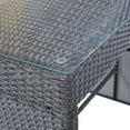 thumbnail image 6 of Euroco 5-Piece Bar Set Outdoor Dining Table Set with 4 Stools, Wicker Set for 4 Persons, Gray, 6 of 9