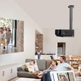 thumbnail image 2 of PUTORSEN Projector Ceiling Mount with Tray, Adjustable Height Universal Bracket with Concealed Cable Management, No Hole Installation, Holds up to 22 lbs – Ideal for Home Theater & Office (Black), 2 of 8