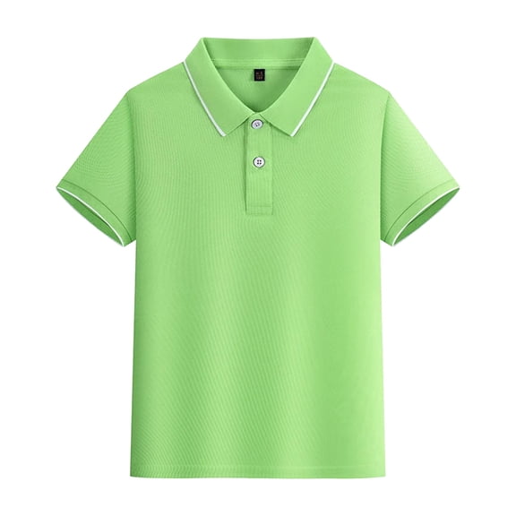 Boys' Polo Shirt Solid School Uniform Shirts Rugby Button Down Shirt Kids Short Sleeve Shirts 5-6 Years Boys Fashion