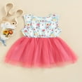 thumbnail image 3 of Robe Pâques pour Enfants Robes Patchwork en Tulle à Maille Florale Lapin Sans Manches, 3 of 8