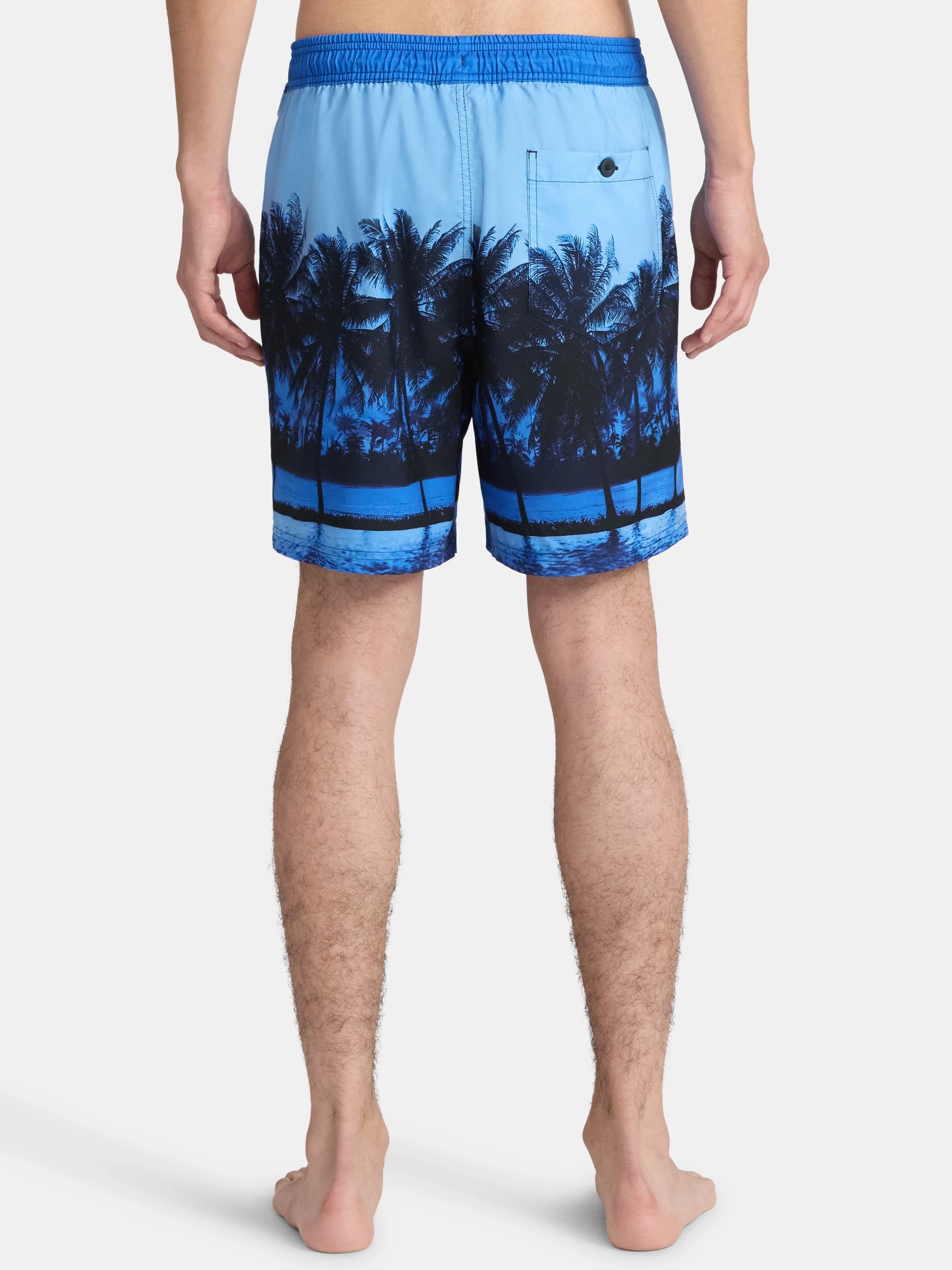 No Boundaries Men's & Big Men's Elastic Waist Swim Shorts, 6" Inseam, Size S-5XL