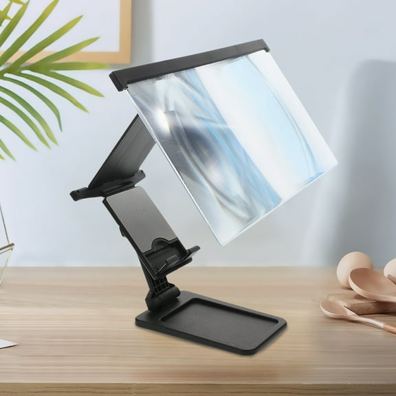 KONTONTY Mobile Phone Screen Magnifier With Detachable Stand Eye Protection Portable And Compact For Video Calls Home Entertainment And Enhanced Viewing Black 12 Inch