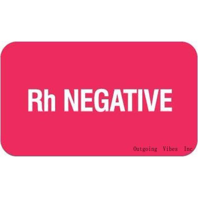  File Folder Chart Labels, MAP1720, Rh Negative, Medical Chart