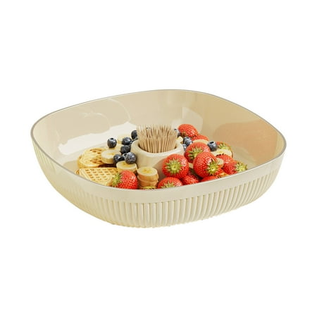 

VALSEEL Kitchen Gadgets Clear Fruit Dish Household Fruit Dish Living Room Coffee Table Dry Fruit Dish Table Top Candy Nut Dish