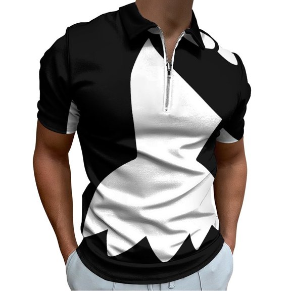 Wilma Flintstones Men Zipper T-shirt Summer Casual Short Sleeve T-shirt Top