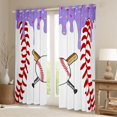 thumbnail image 2 of Erosebridal Baseball Ice Cream Black Out Curtains,Kids Ball Games Curtains Pack of 2 (42x63 Each) For Boys Girls, 2 of 7
