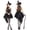Black, variant on Witch Cosplay, Witch Costume, Witch Outfit, Witch Roleplay, Witch Cos, Women Halloween Witch Cosplay Costume High-Low Hem Ruffle Dress Hat Wristbands Dress Up Outfits, Black L