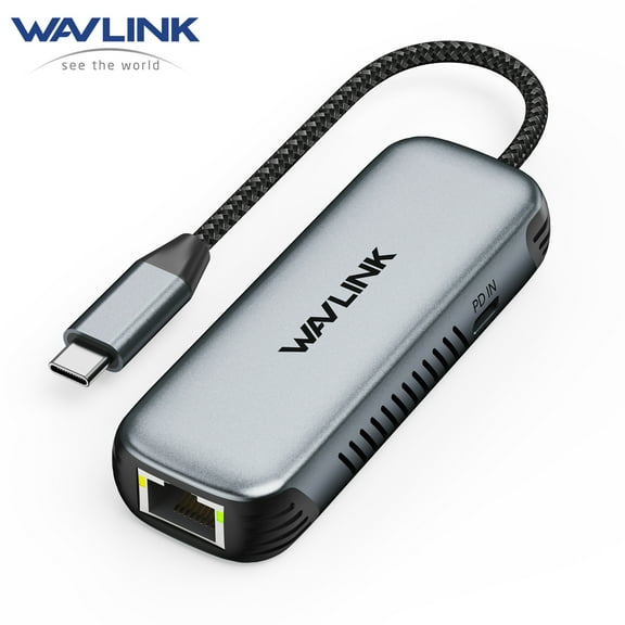 WAVLINK USB C to Ethernet Adapter with 95W Charging Port, Driver-free RJ45 Ethernet Adapter 5Gbps for Laptops, Computers and More, Aluminum Case for Windows 10/11, Mac OS 11 or Later, Linux and More