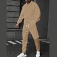 thumbnail image 6 of Yusimy Men's Solid Color 2-Piece Button-Down Athletic Set Jacquard Loose Pocket Drawstring Pants Long Sleeve Casual, 6 of 6