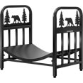 thumbnail image 1 of in Decorative Firewood Storage Log Rack with Bear Pattern Solid Wrought Iron Fireplace Wood Holder Stacker Indoor Outdoor Rustproof, 1 of 7