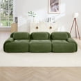 thumbnail image 6 of 116" Modern Compressed Boneless Couch, 3 Seater Sectional Couches for Living Room, Green Corduroy Cloud Modular Sectional Sofa, Comfy Memory Foam, Extra Deep, Sofas para Sala, No Assembly, 6 of 13