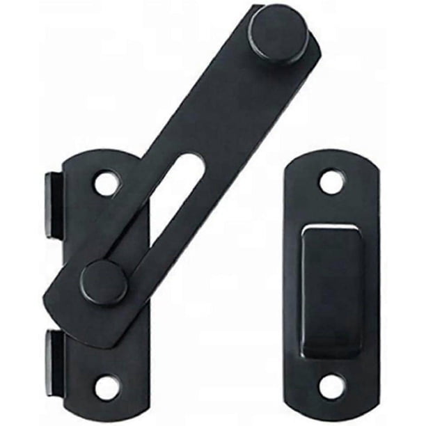 Door Lock Hasp Lock Door and Window Sliding Latch Latch Lock Latch Bolt Shed Sliding Door Lock Sliding Lock (Black)