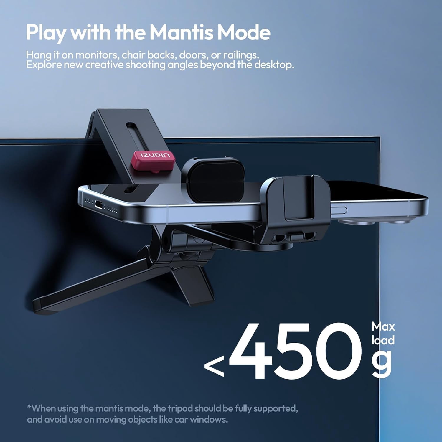 Ulanzi MA89 Foldable Airplane Phone Holder Mount 360°Rotation Tripod for Flying, Home,Office Travel