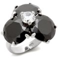 thumbnail image 1 of Rhodium Brass Ring with AAA Grade CZ, Jet - Size 6, 1 of 1